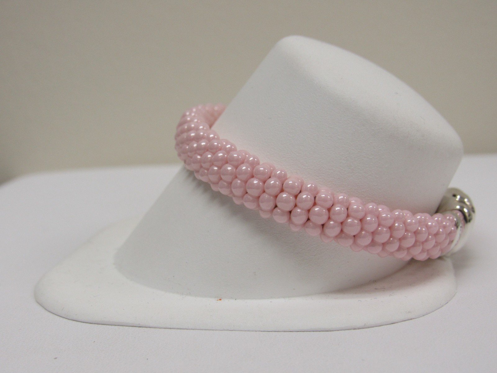 Designer LAGOS Sterling Silver 18K Pink Ceramic Caviar Rope Bracelet