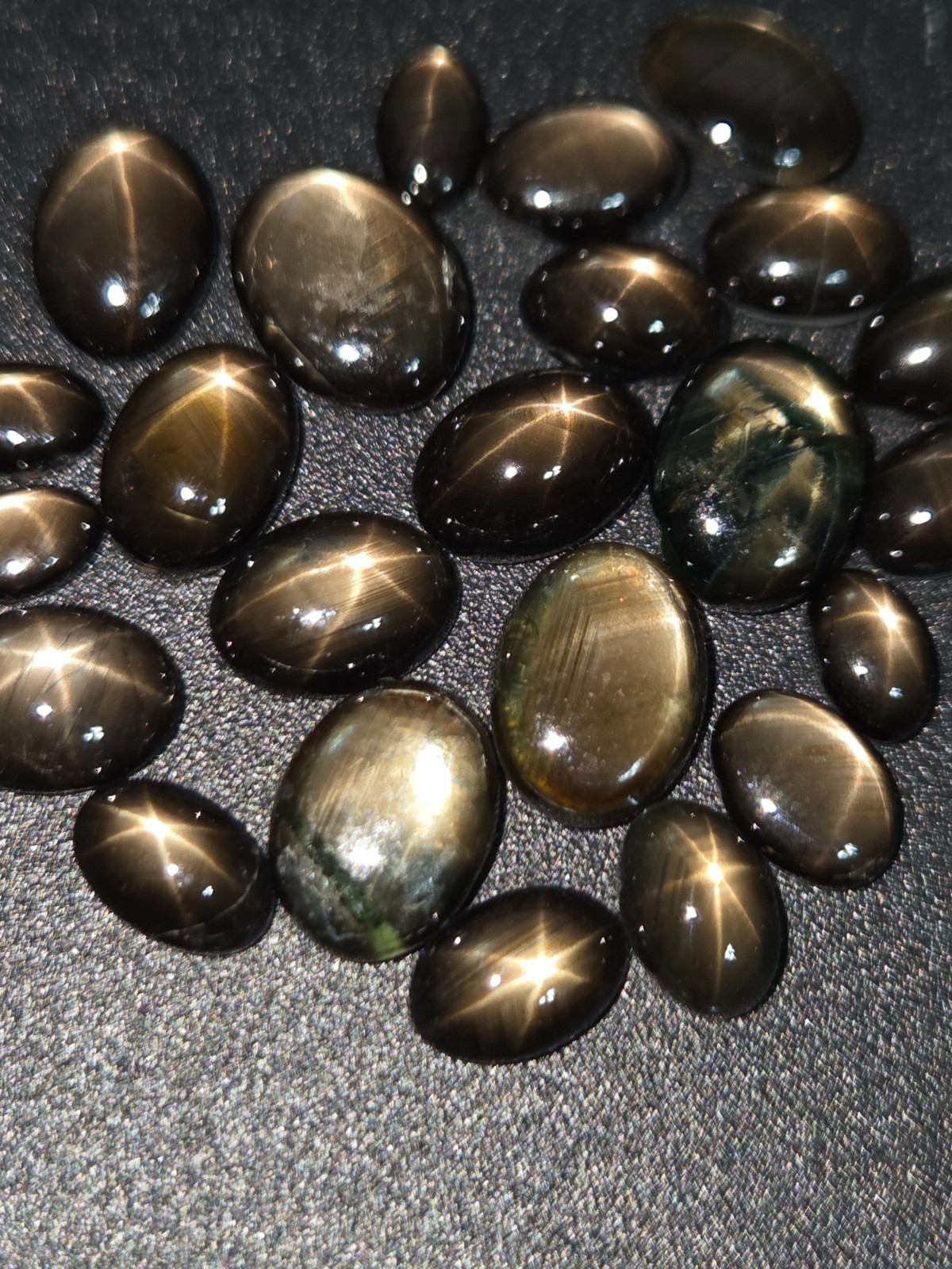 Black Star Sapphire 5x3mm,6x4mm, 7x5mm Flat Back Oval Cabochon Loose Gemstone(s)