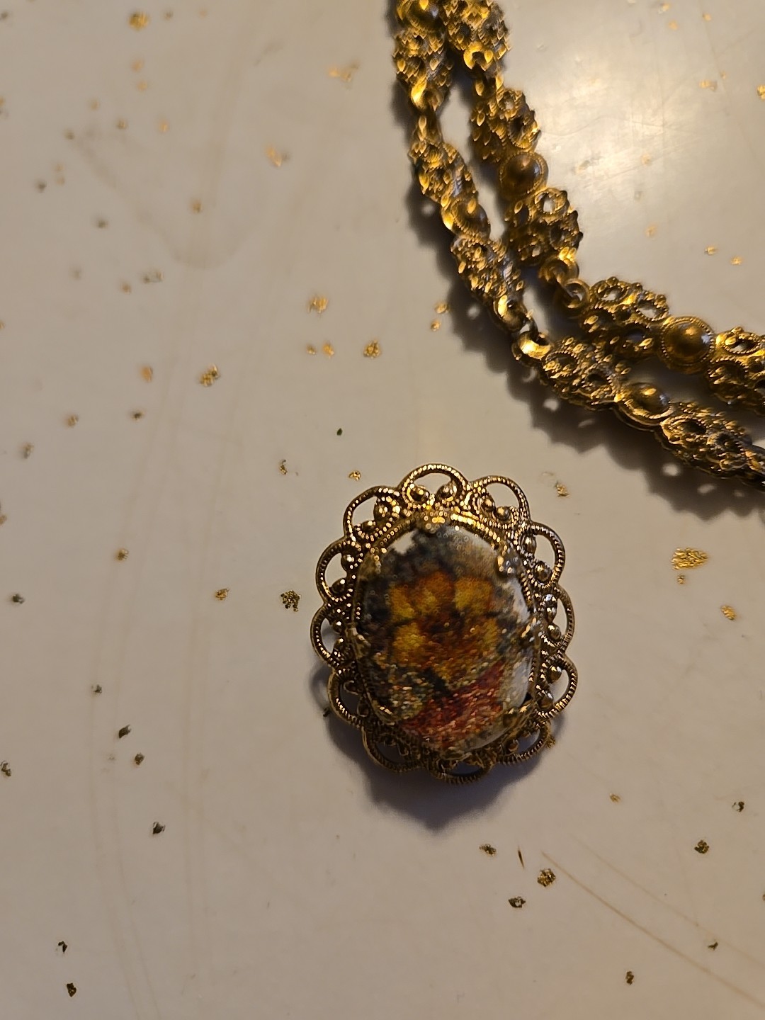 Vintage Western Germany Necklace Earrings SET Sugar Glass