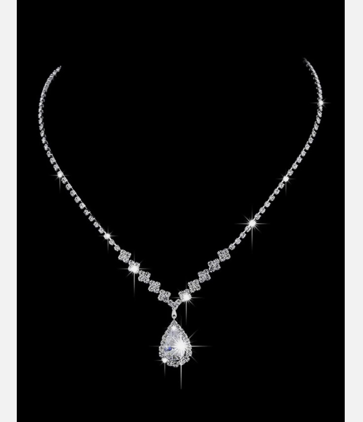 Juego de Collar y Pendientes para Mujer de Plata de Ley S925 Joyería Elegante