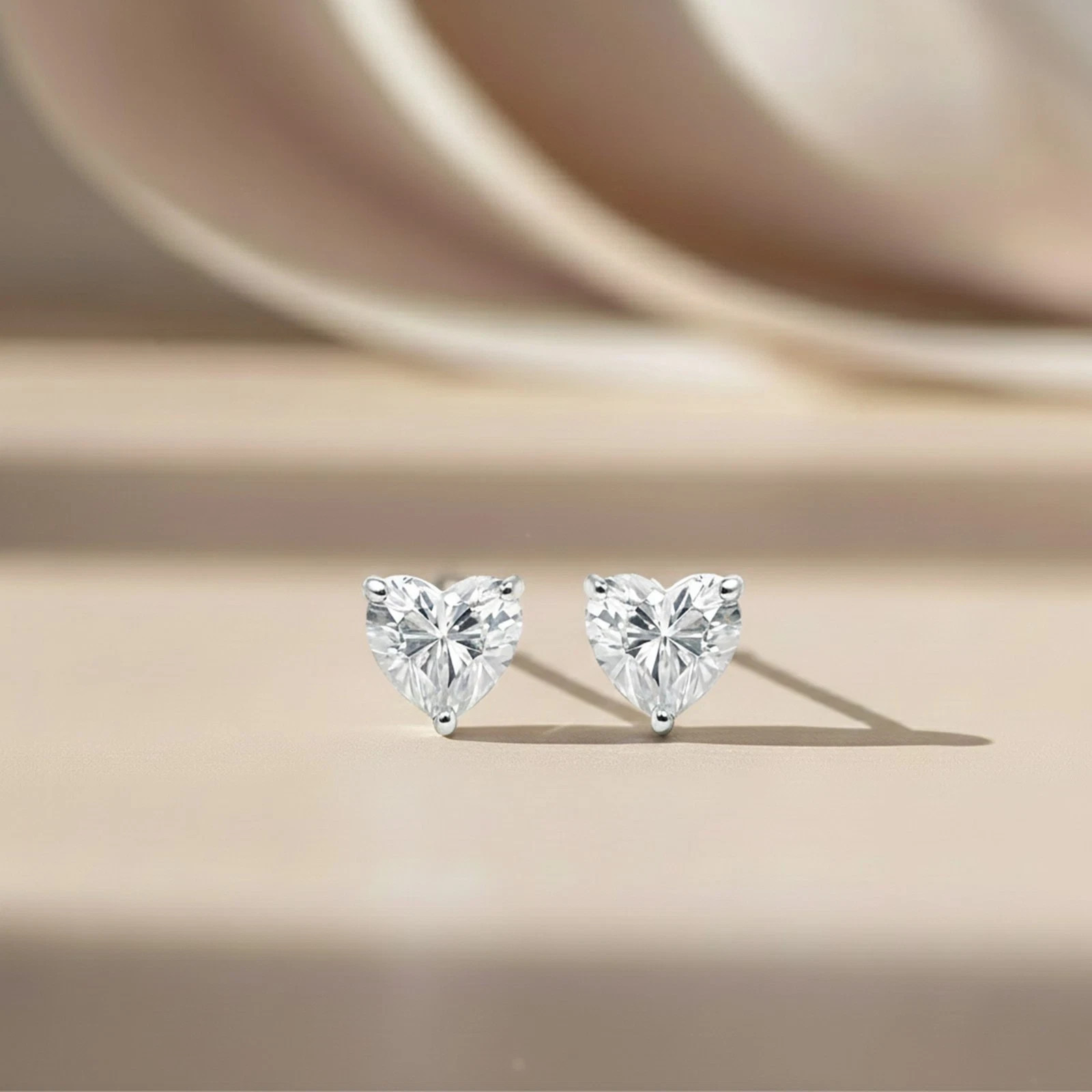 Rare Certified 5 Ct White Diamond Stud Earrings 14k White Gold Plated
