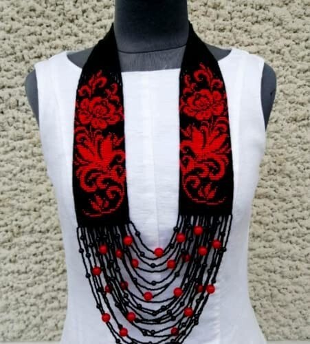 Handmade Seed Bead Necklace American Style Necklace Boho Beaded Necklace