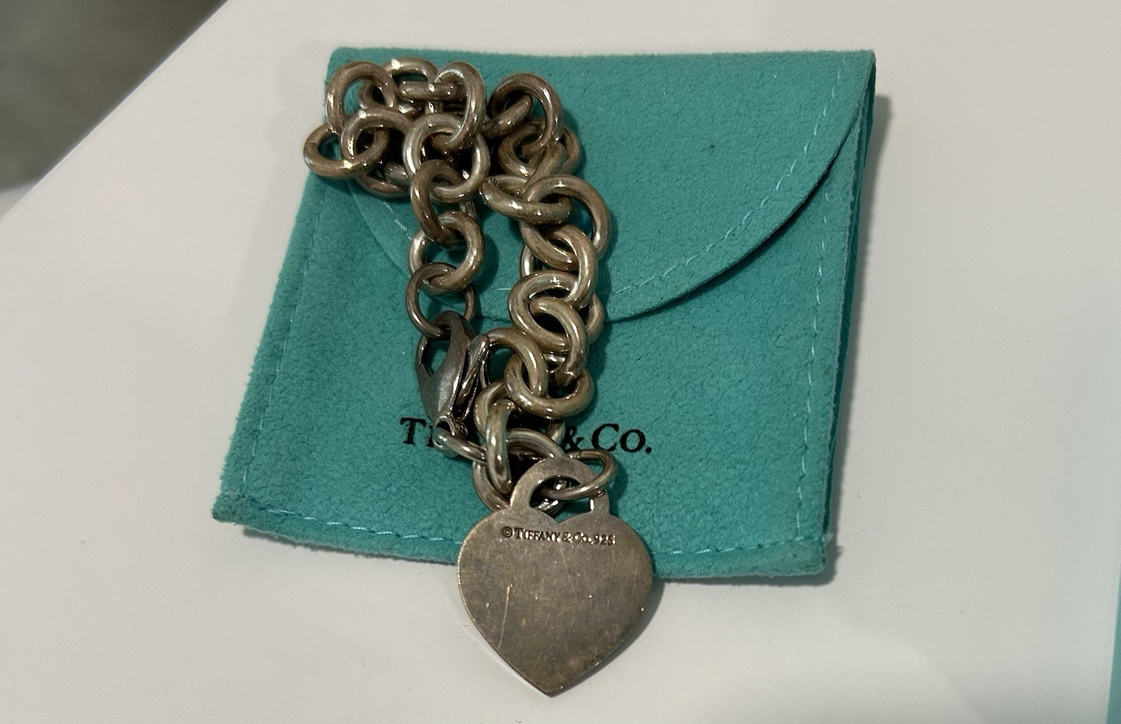 Tiffany & Co. Return to Tiffany Heart Tag 925 Silver Cable Bracelet