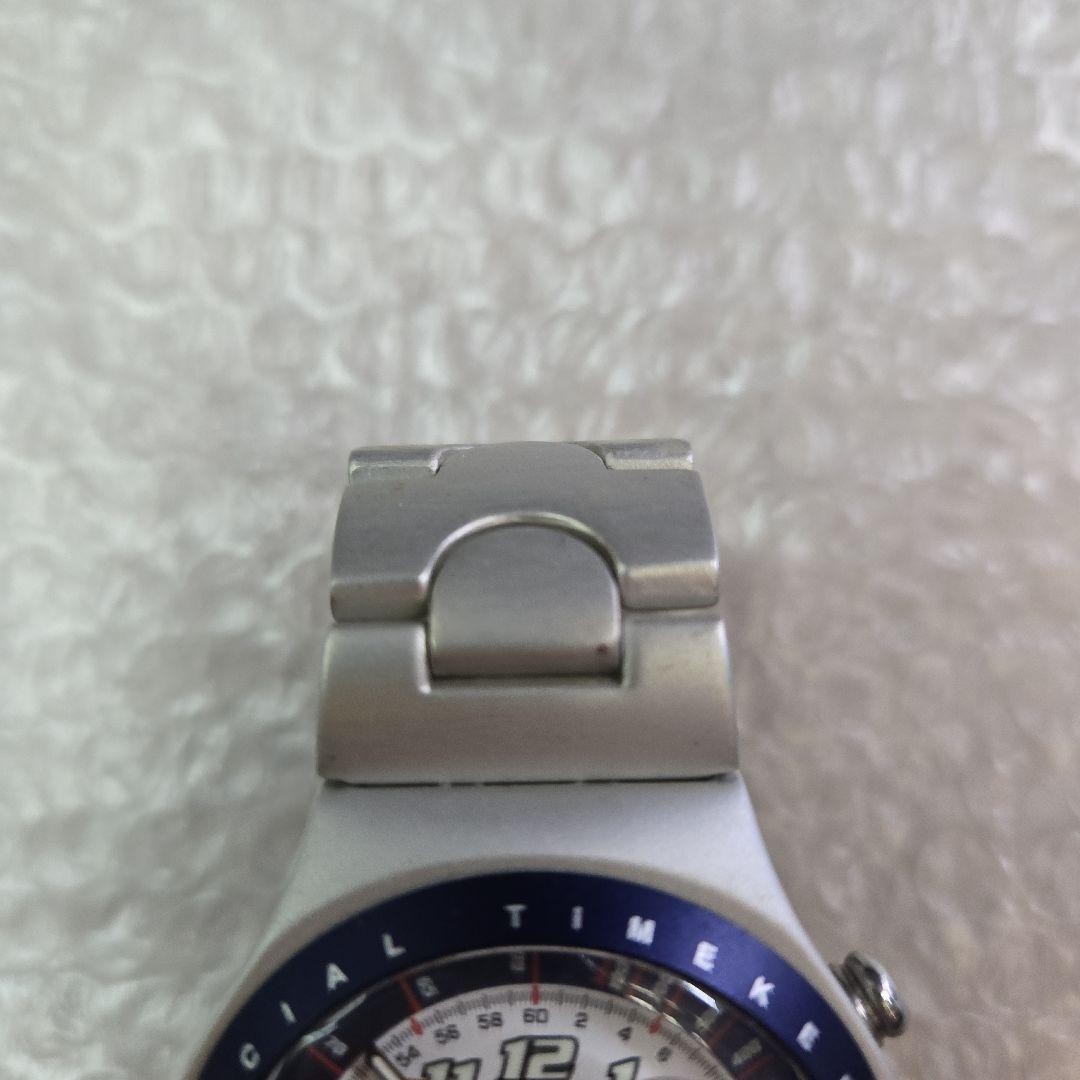 Swatch Olympic Chronograph Irony White Dial 17cm Band Working Silver Used Watch