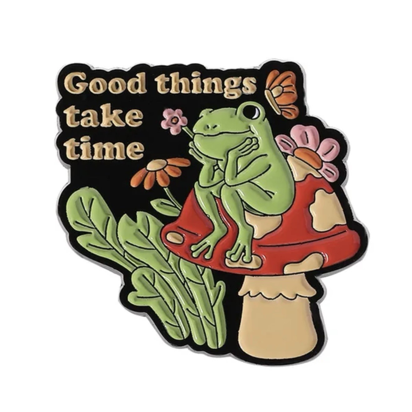 Frog Wisdom Enamel Pin Set – Best Life, Slow Down, Don’t Be Stressin – 1 Or Set