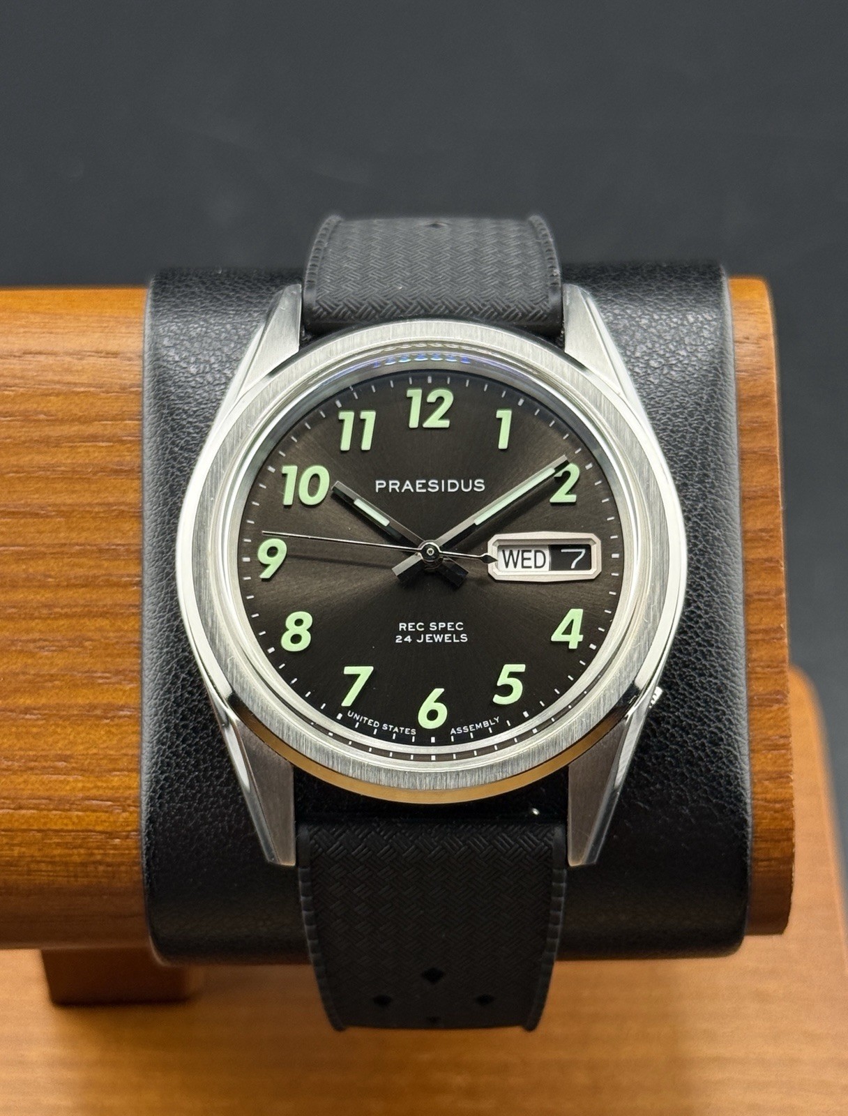 Praesidus REC SPEC OG SUNRAY Automatico Acciaio Silicone Nero Data Orologio Uomo