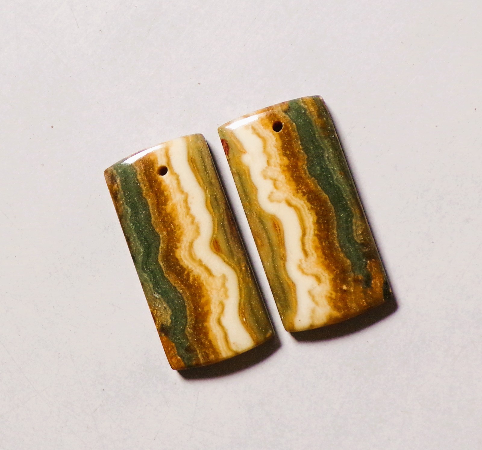 39.50 Cts Natural Saturn Chalcedony Drilled Cabochon Match Pair 30X15MM DE-171