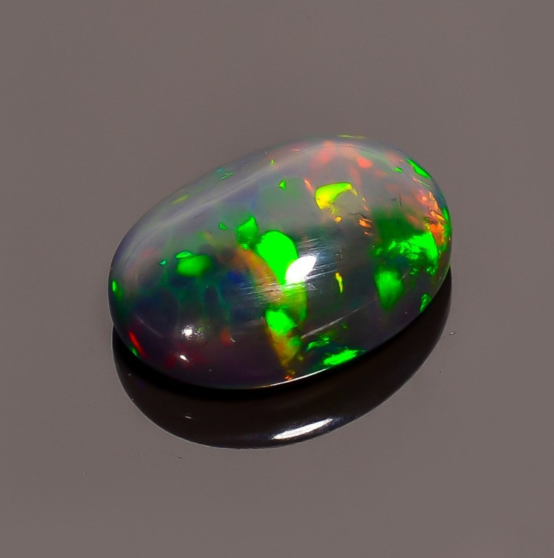 Natural Black Ethiopian Opal Oval Shape Cabochon Loose Gemstone 4.5 Ct 14X11X5mm