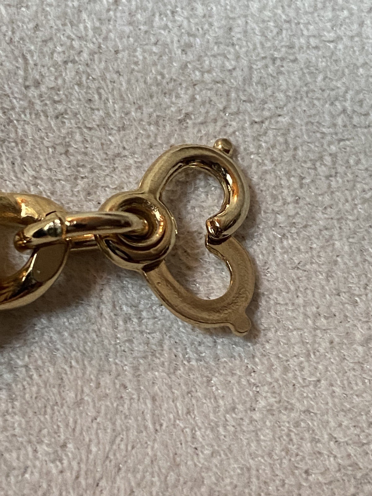 Vintage Elco Medical ID Bracelet Gold Electroplated 7.5”Engraveable Red Caduseus