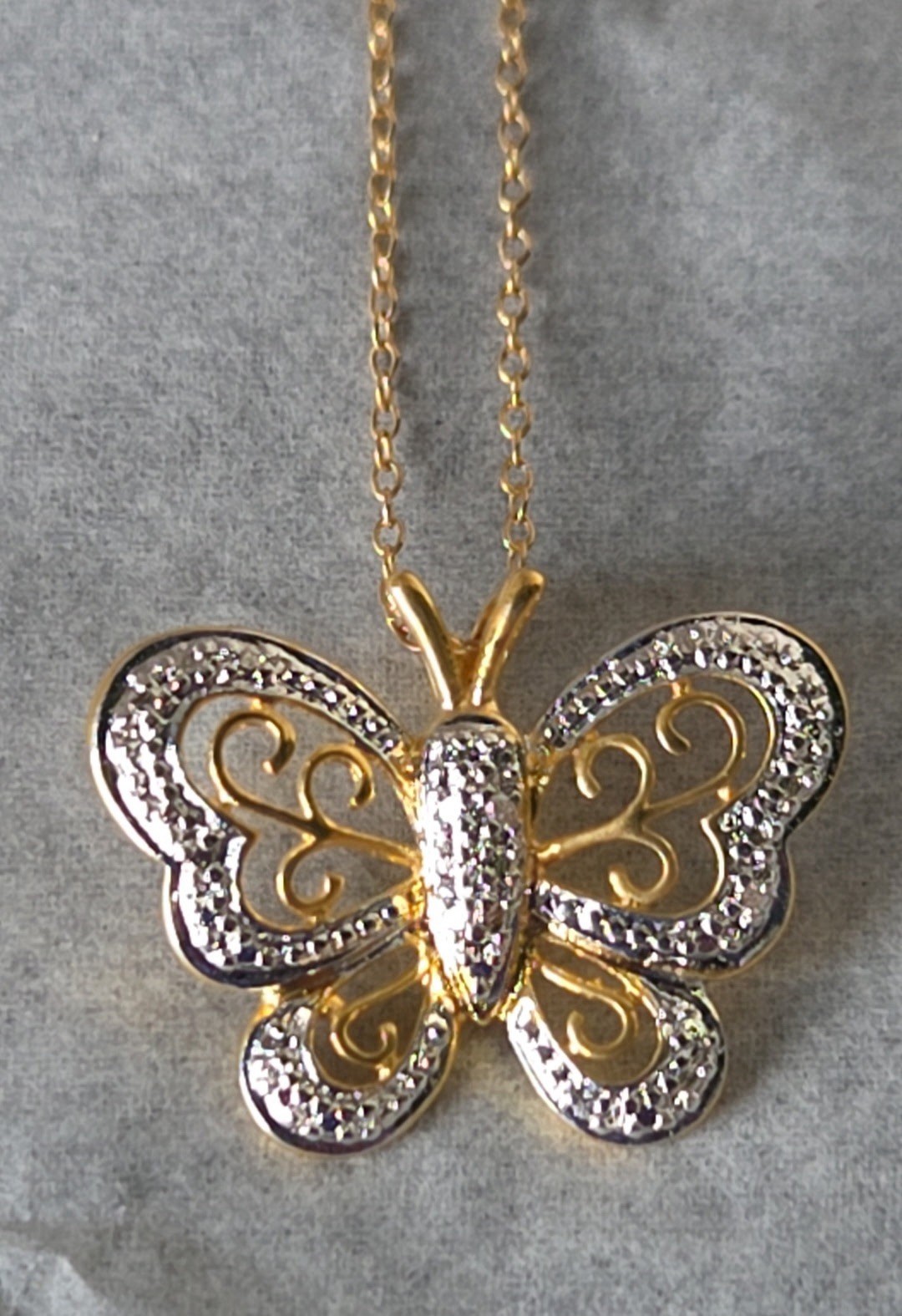 VTG 1990’s/2000’s VERMEIL BUTTERFLY NECKLACE – FINE JEWELRY STERLING SILVER