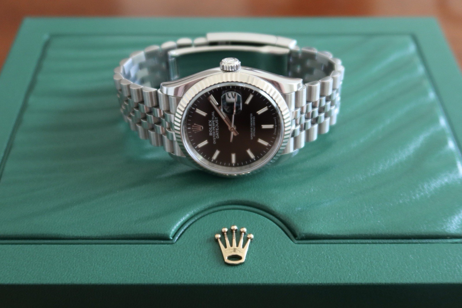 Rolex Datejust 126234 Watch Stainless Steel Jubilee Fluted, 36mm, Black Dial