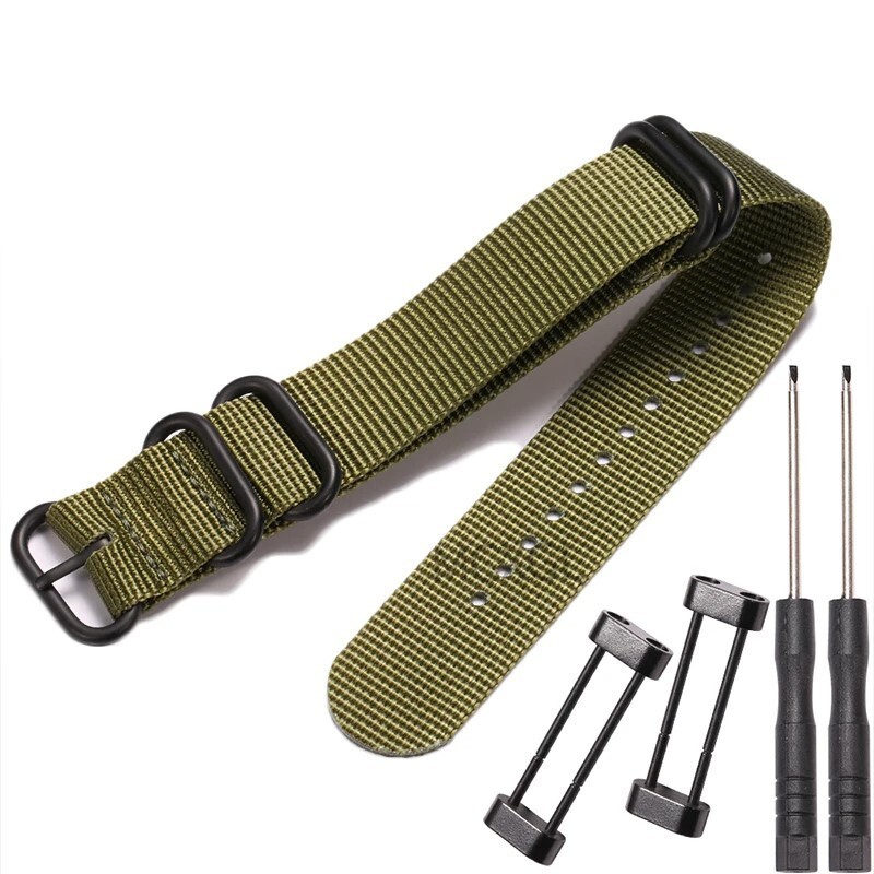 High Quality Thick Nylon Canvas Watch Strap Band Military Diver 24mm