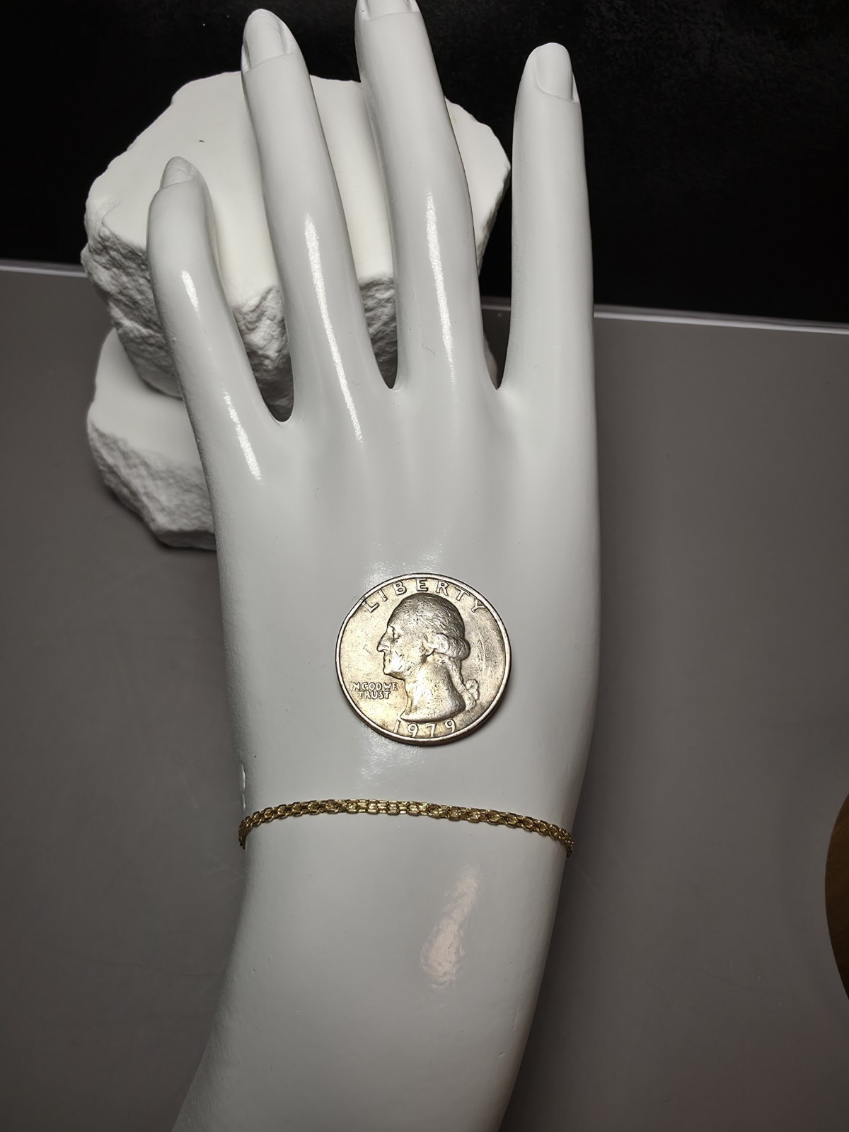 Solid 10k Yellow Gold 1.6mm Bizmark Dainty Bracelet 7.5 Inches