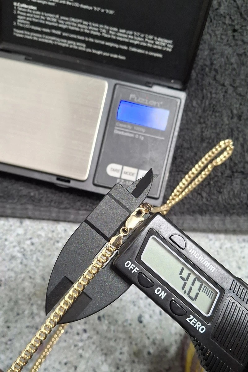 10k Gold Cuban Link (Hollow) Necklace (22in – 4mm – 10gram)