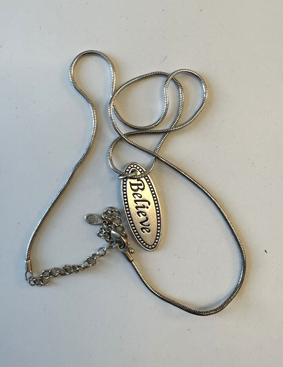 Premier Designs Believe Pendant Necklace Silver Tone Finish 112