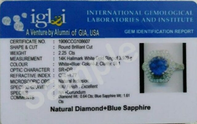 3.94 Ct Oval Cut Natural Sapphire Diamond Wedding Ring 14K White Gold Size 8