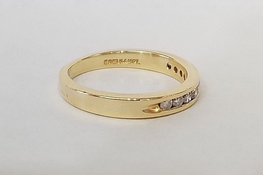 14K YELLOW GOLD 1/4 CARAT CHANNEL SET DIAMOND BAND / RING