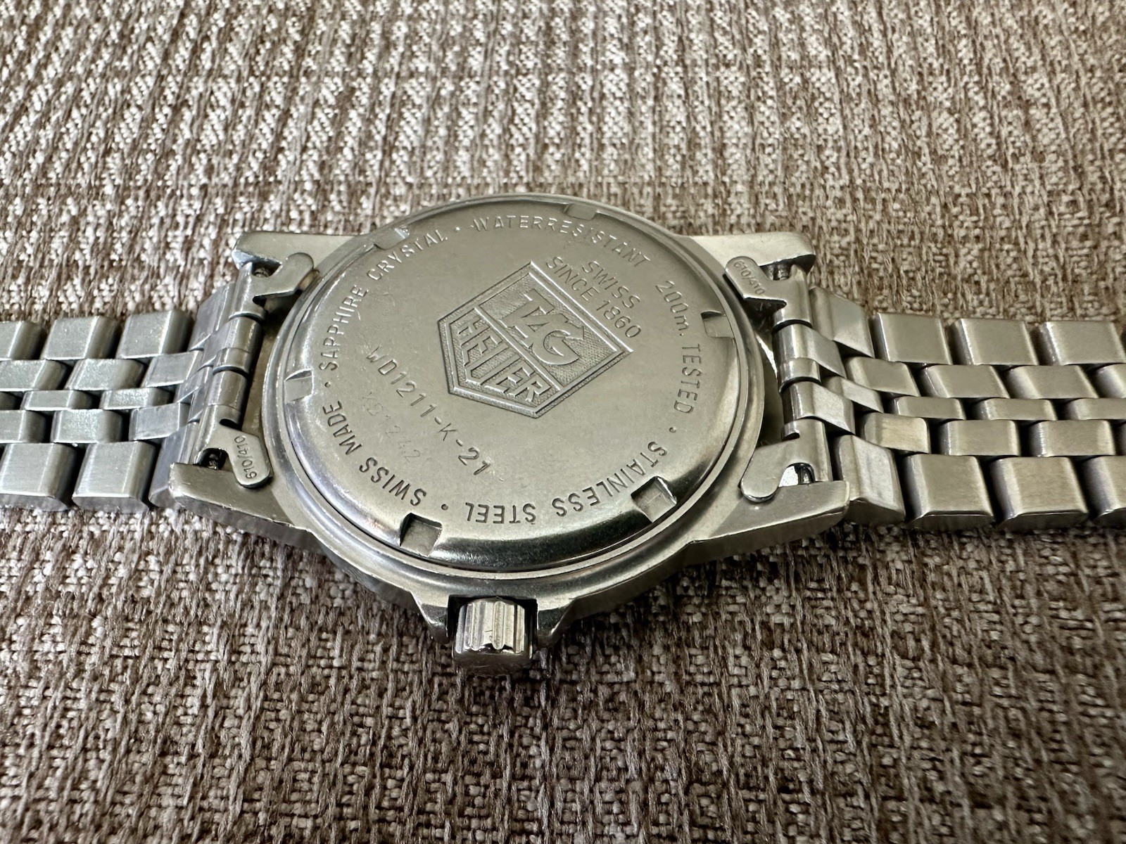 TAG Heuer WD1211-K-21 Professional 200m Stainless Steel Diver Watch Granite Dial