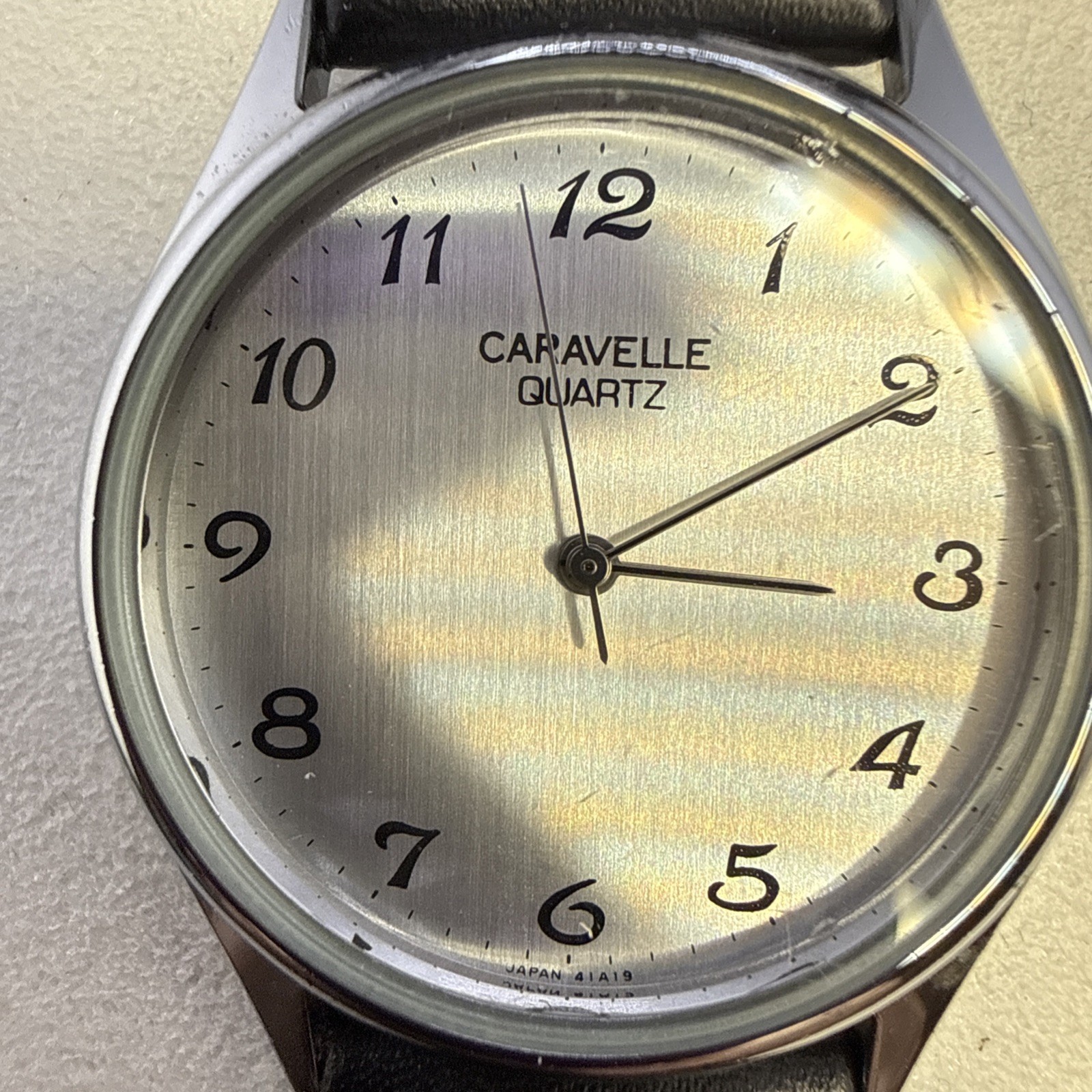 Vintage Caravelle By Bulova Men’s Mechanical Watch Working New leather Band 32MM