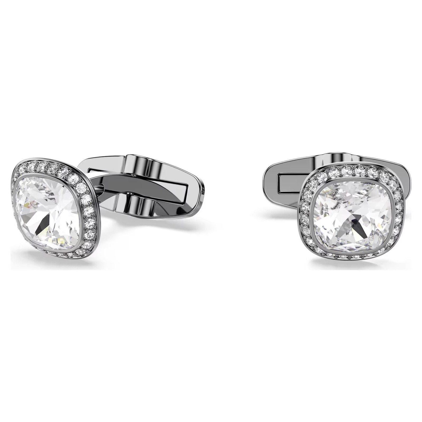 Swarovski Una Angelic Cufflinks, Cushion Cut, White, Ruthenium Plated 5753937