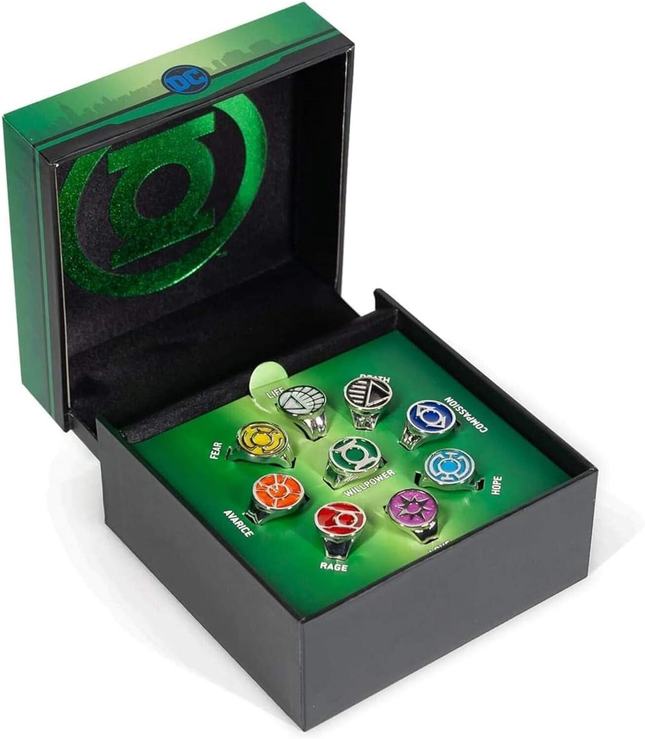 DC Comics Green Lantern Power Rings – Set of 9 Rings
