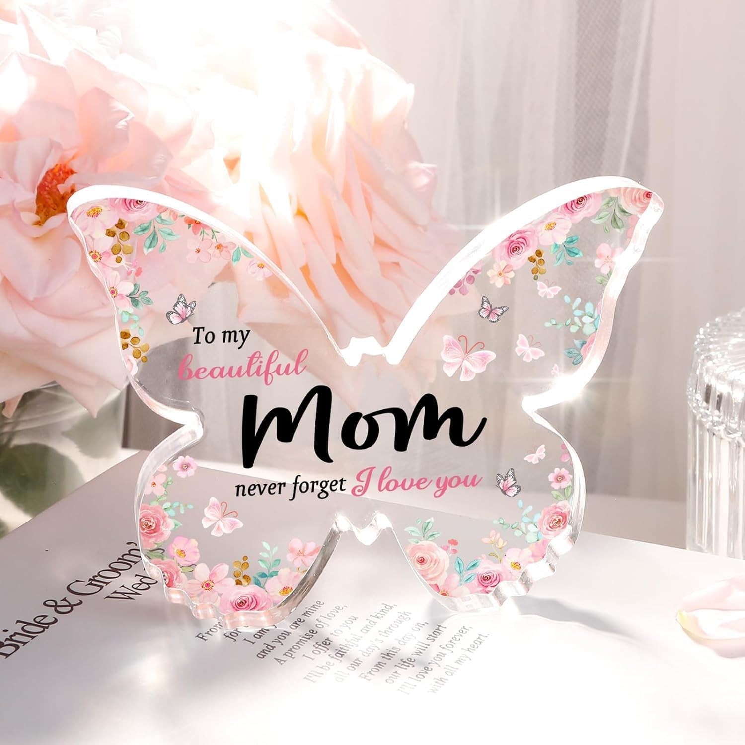 Heartfelt Butterfly Acrylic Plaque – Perfect Gift for Mom on Any Occasion