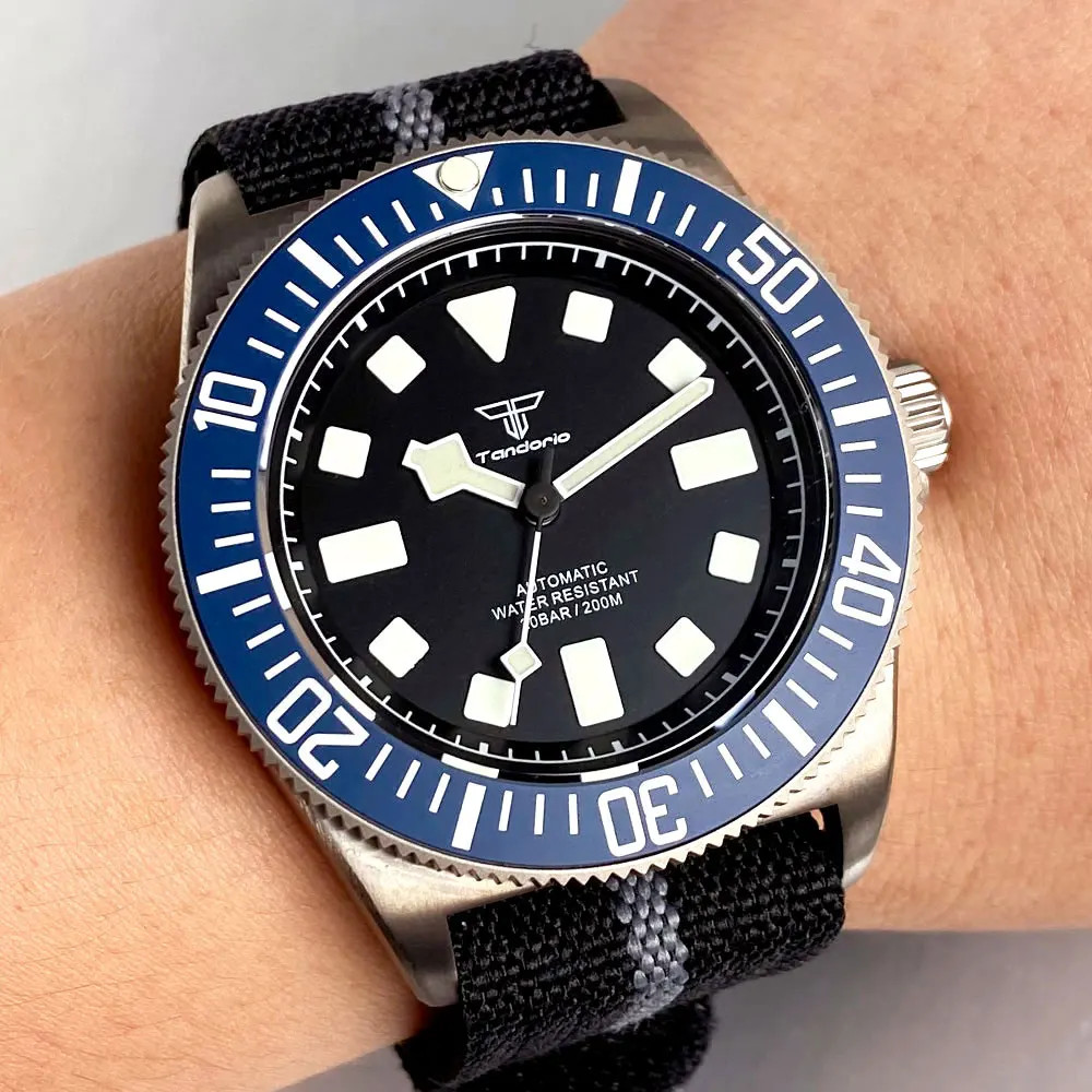 Tandorio 42mm Titanium Tactical Frog Dive Watch NH35/PT5000 Sapphire 20ATM Men