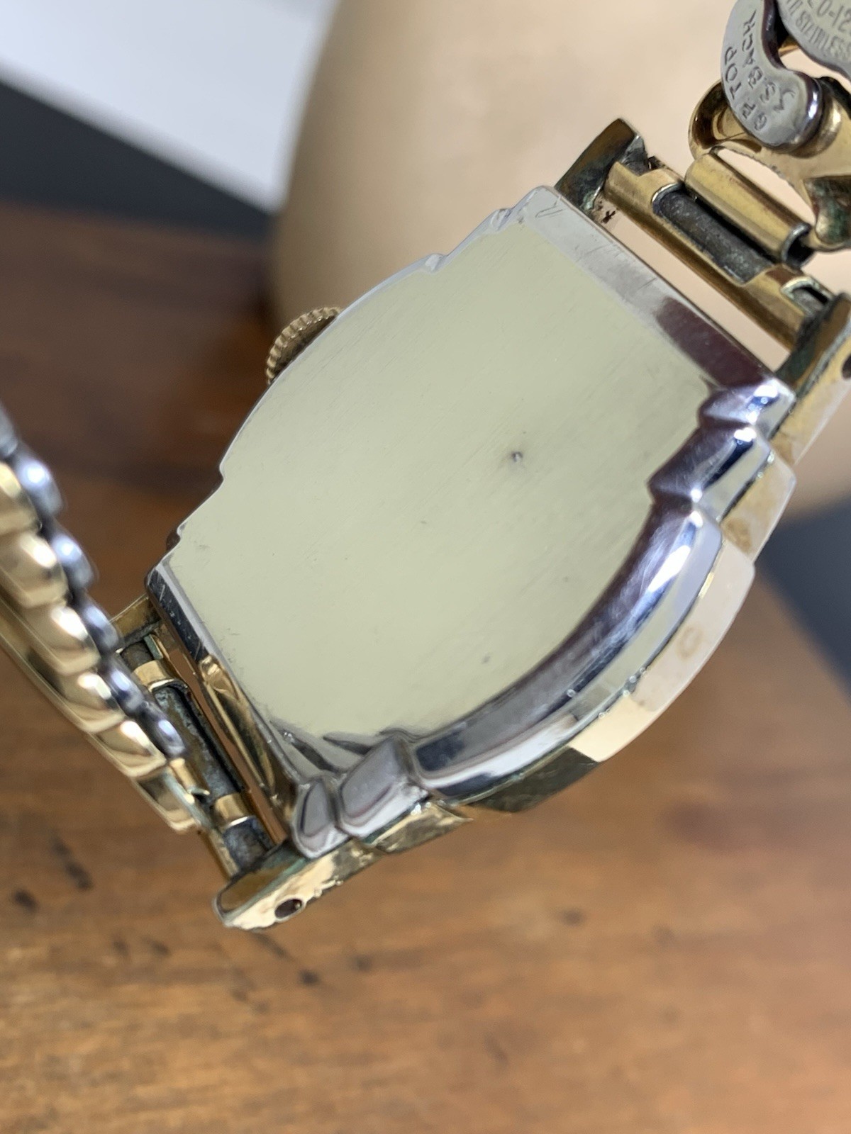 Latham Watch Art Deco Swiss Manual Silver Dial Gold Stainless Steel Tank 27mm