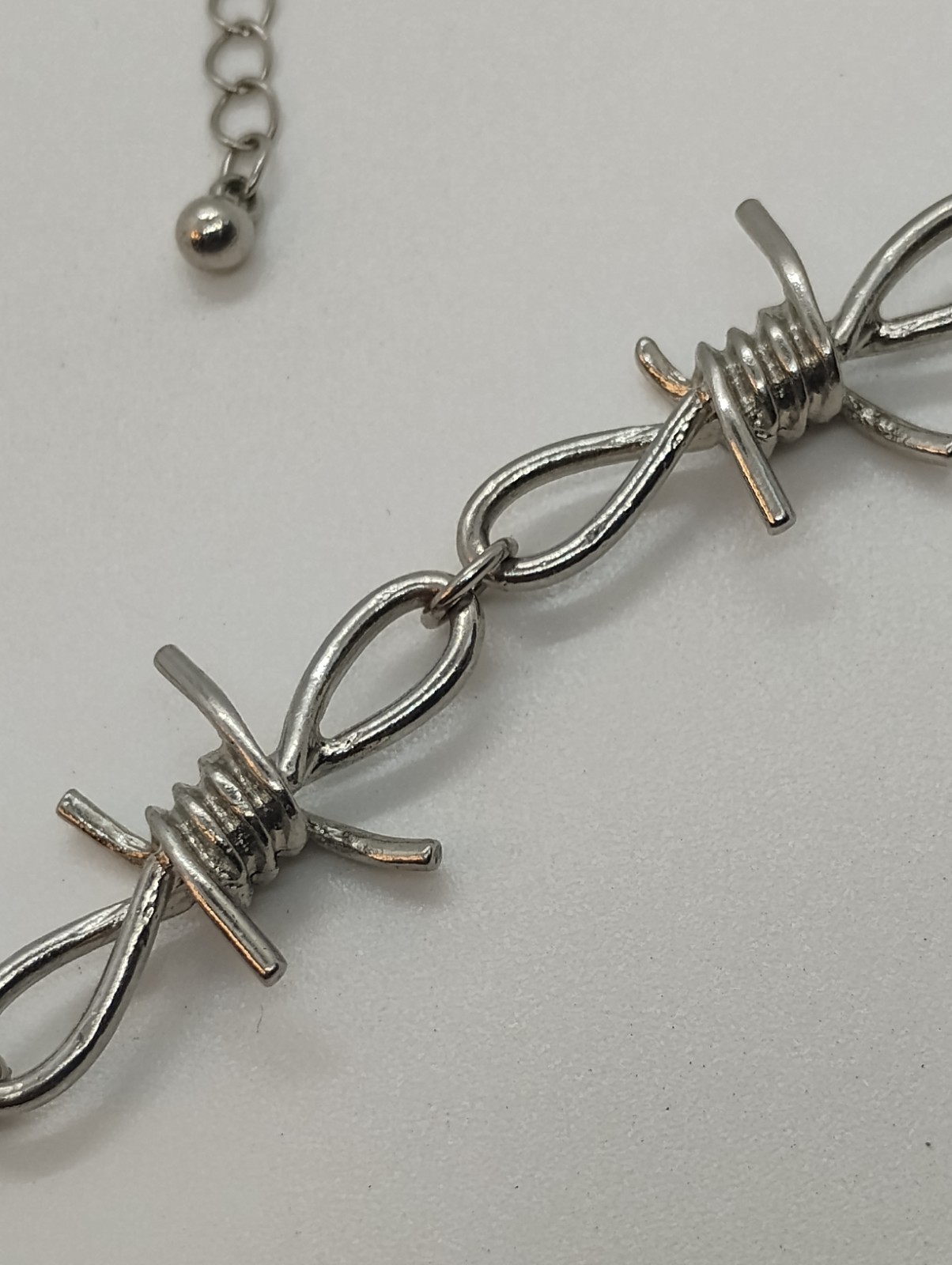 Punk Rock Emo Gothic Biker Silver Barbed Wire Bramble Chain Choker Necklace
