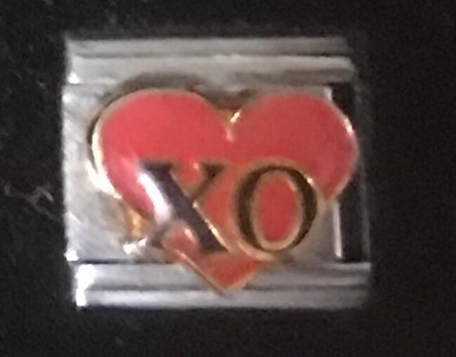 XO Heart Hugs Kisses Wholesale Italian Charm Enamel Link 9MM K15