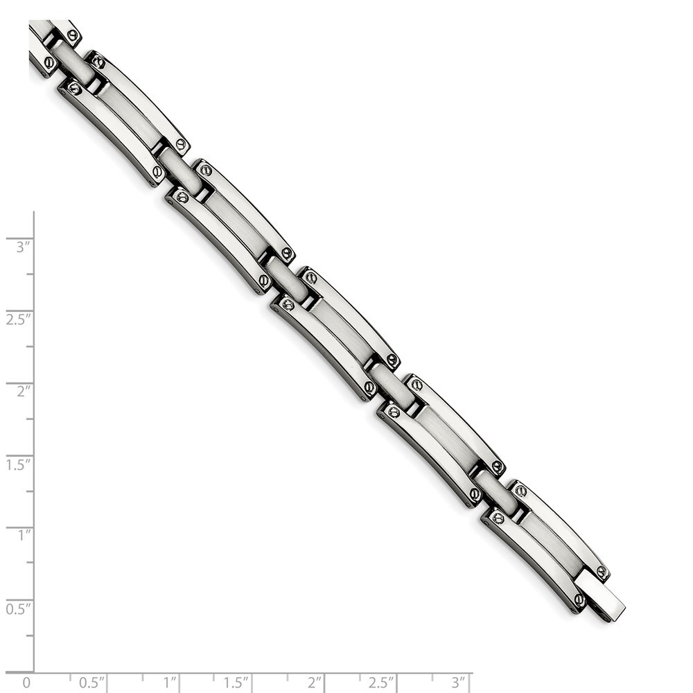 Chisel Stainless Steel Brushed and Polished 8.5 inch Link Chain ; 8.5 inch