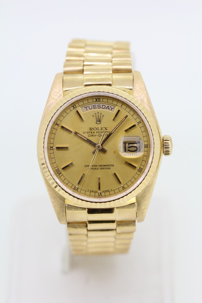 1984 Rolex 18038 President 18k Yellow Gold Day/Date Men’s Wristwatch (C31021695)