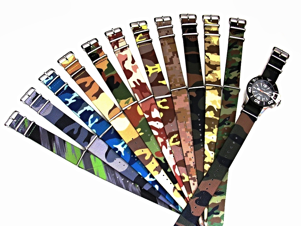 NATO G10 ® Ballistic CAMO nylon watch band Military strap RAF stitched IW SUISSE