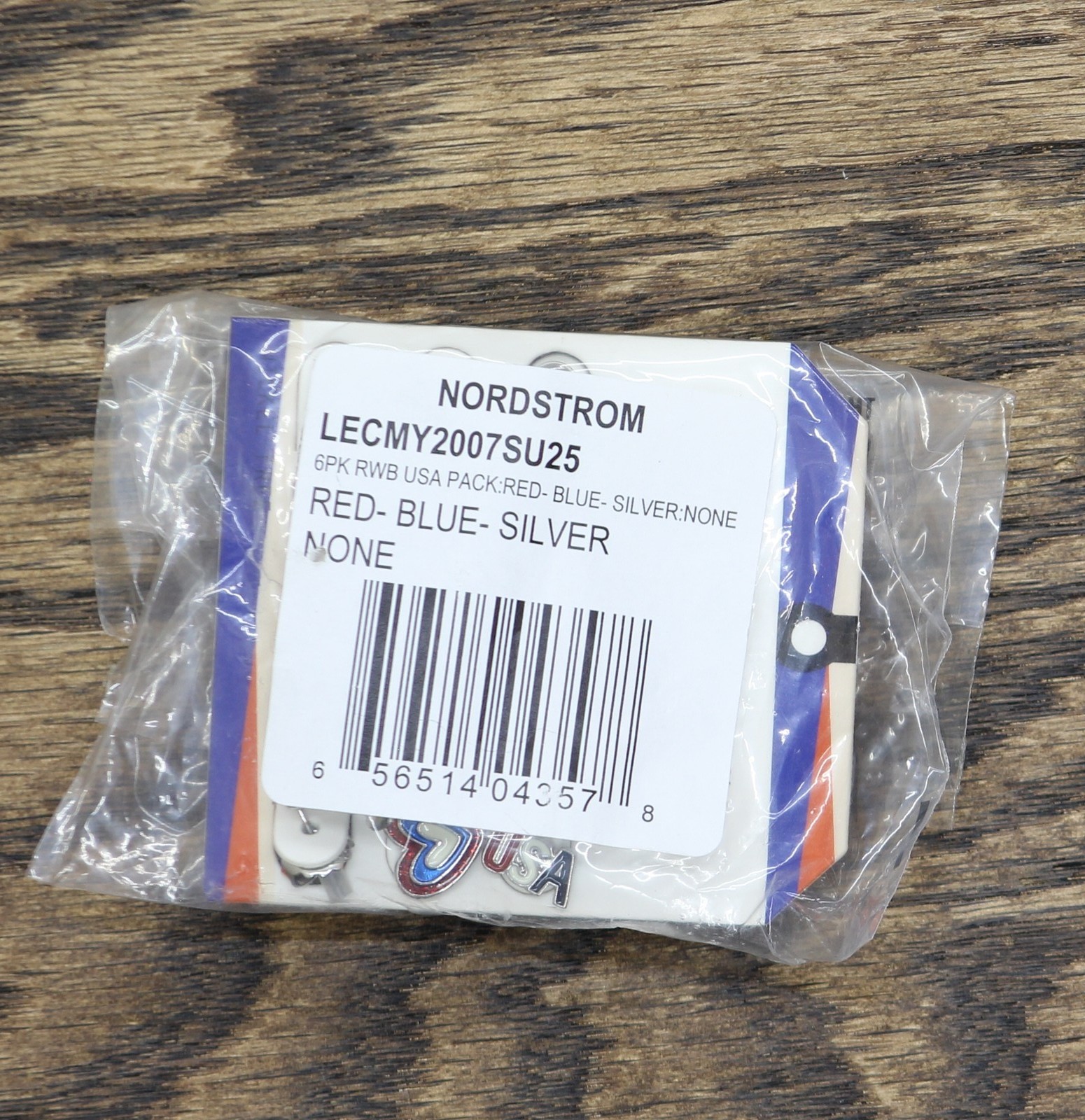Leith by NRDSTRM 6-Pack Patriotic USA Earrings Set Silver Gray / Red / Blue