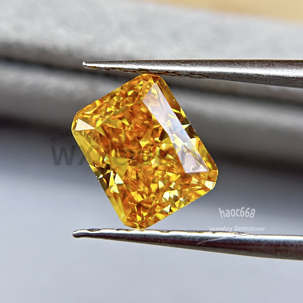 1PC Octangle Ice Cut Golden Yellow Loose Cubic Zirconia stone for making jewelry