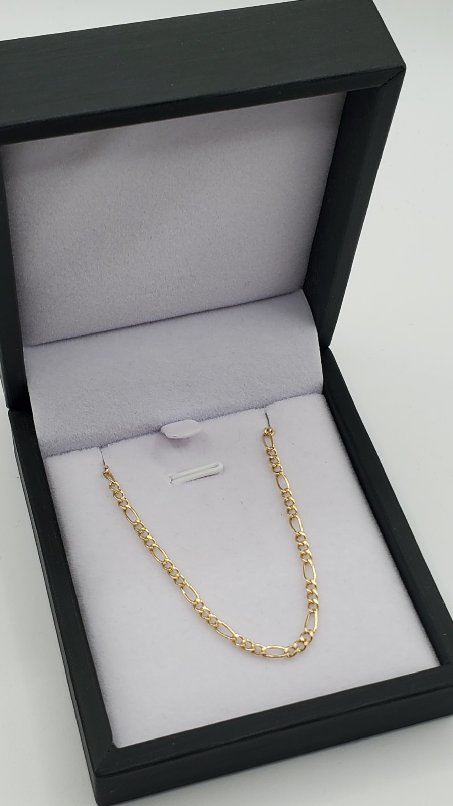 10K Yellow Gold Figaro Bracelet 2.5mm 7.25″ Women Italy, NEW