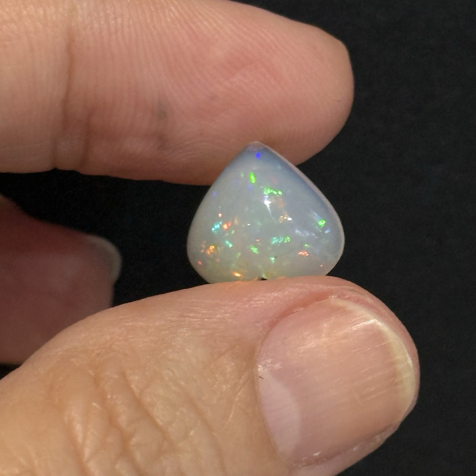 3.7ct 12.5×11.8×6.2mm Colorful Fine Pin Fire Heart Ethiopian Welo Opal Ring Gem