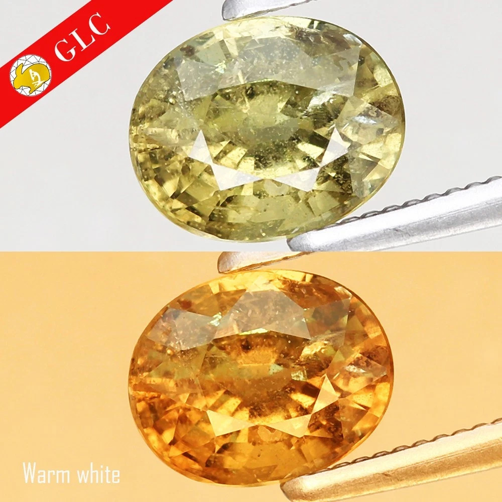 GLC Certified 1.06 Ct Natural Color Change Sapphire Unheated Oval Cut Gemstone