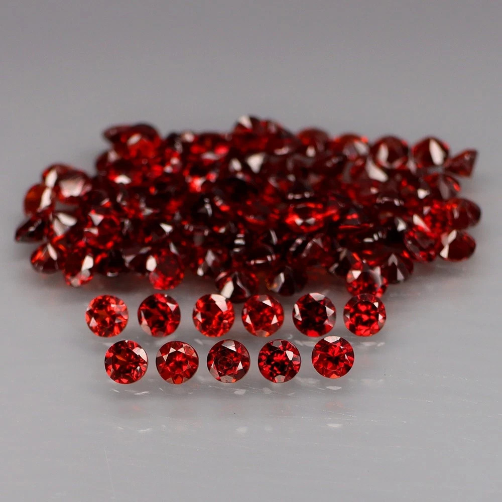 Natural Red Garnet 5 MM 10-1000 pieces Round Flawless-VVS, Loose Gems CERTIFIED
