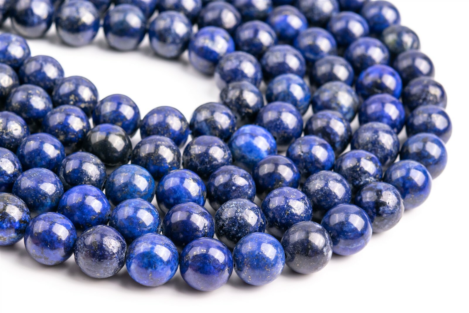 12-13MM Deep Blue Lapis Lazuli Beads Grade A Nugget Round Gemstone Loose Beads