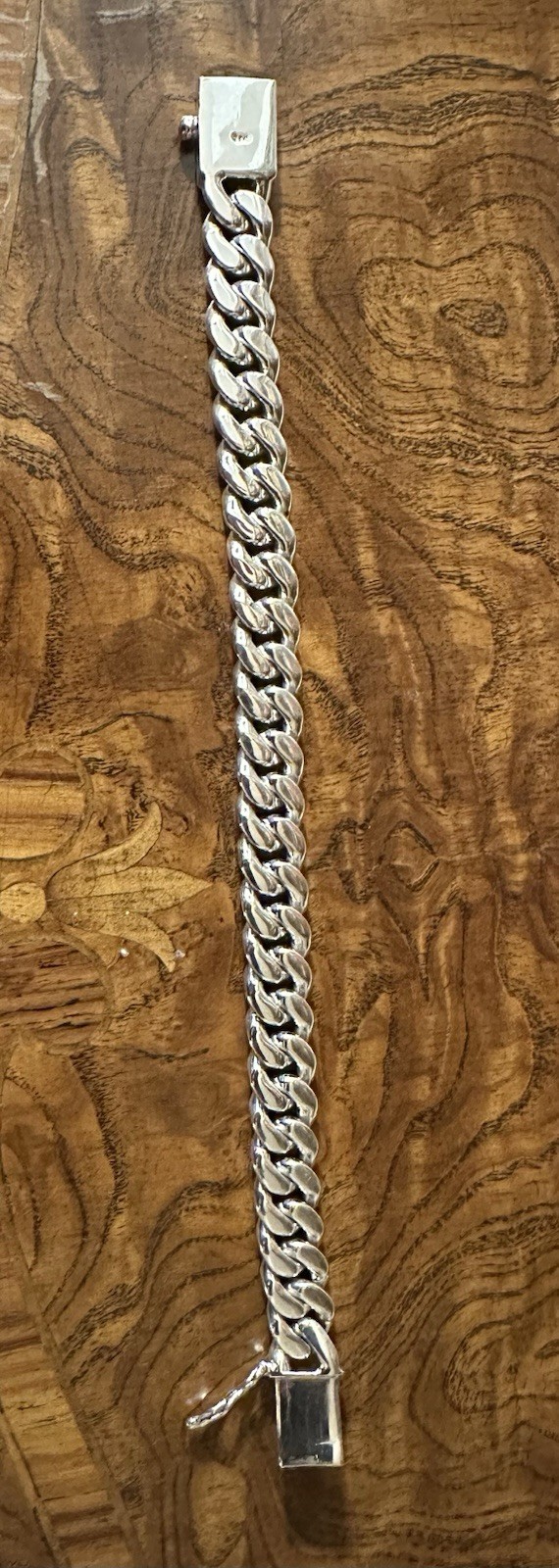 silver cuban link bracelet 72g