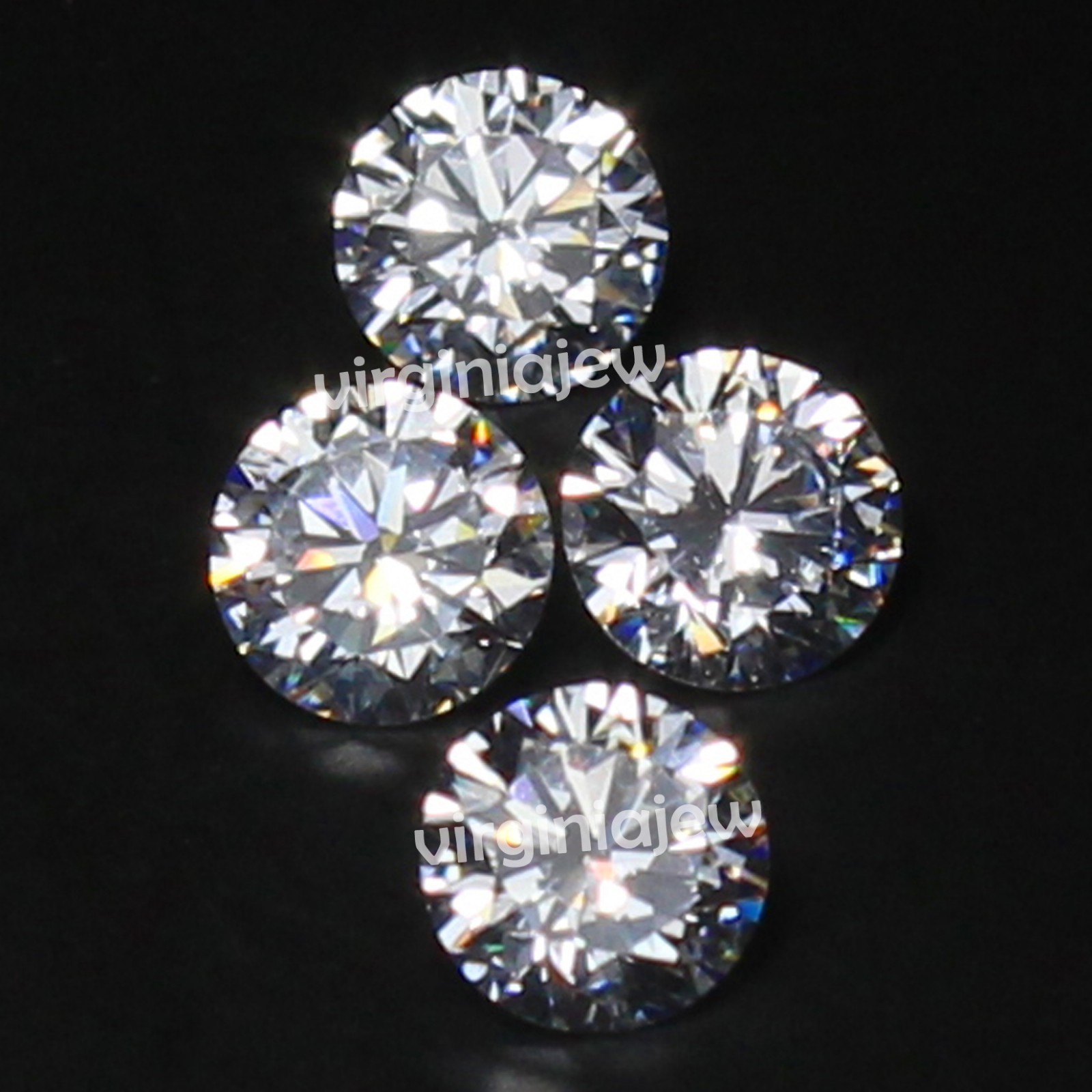Natural 4.80 Ct D Color VVS1 White 7.00 MM Round Brilliant Cut Diamond 4 Pcs Lot