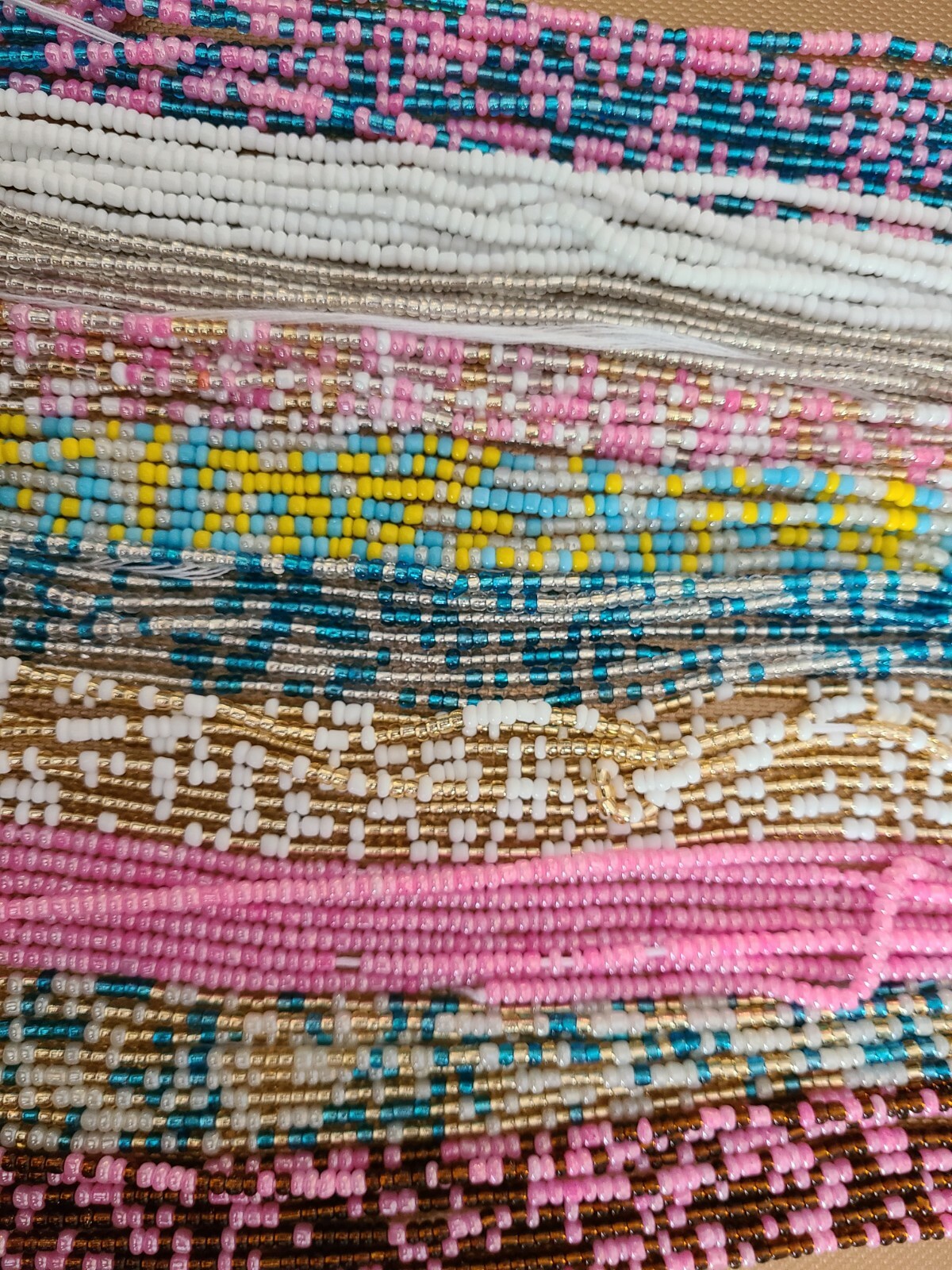 Single strand tie-on waist beads