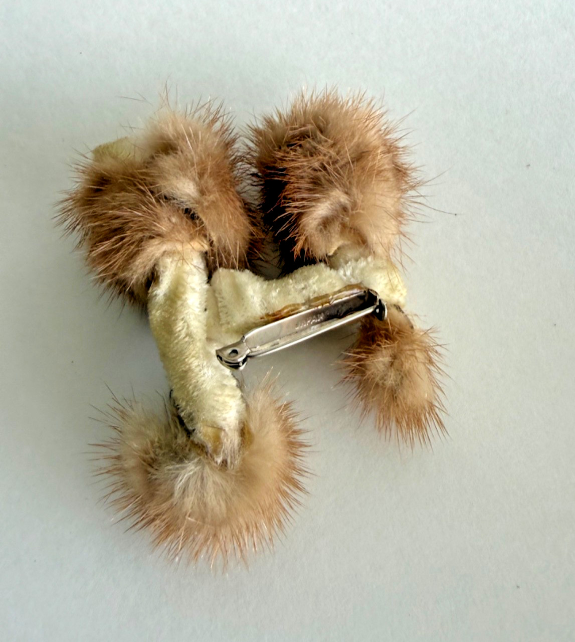 Midcentury MINK Fur and Chenille Poodle Brooch