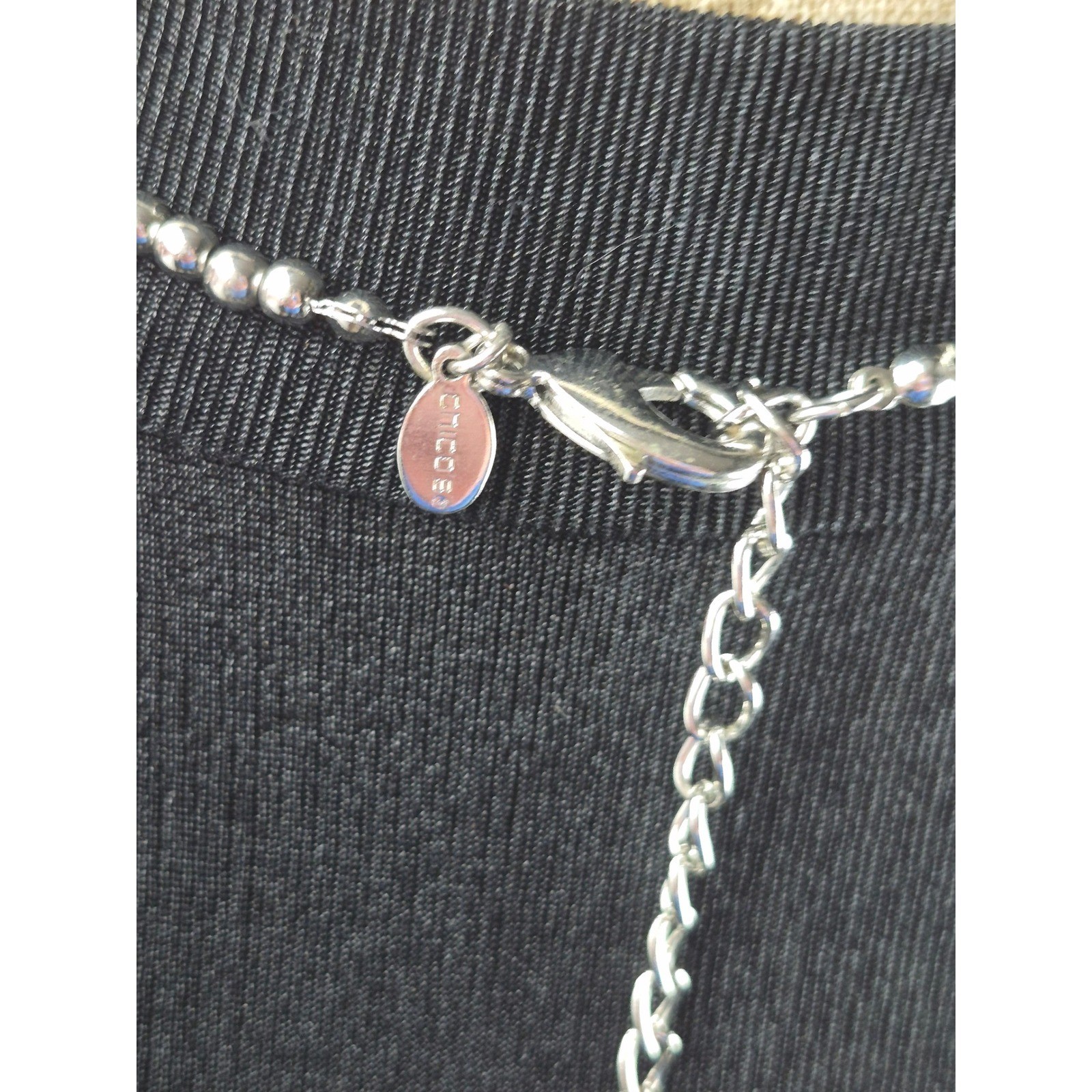 Chico’s Pendant Necklace Women OS Silver Gold Excellent Mixed Metal Chunky Swirl