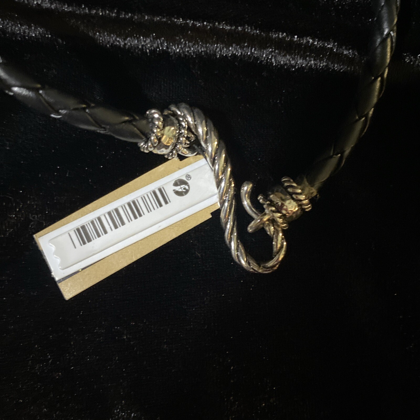 Silver And Black Roped Necklace