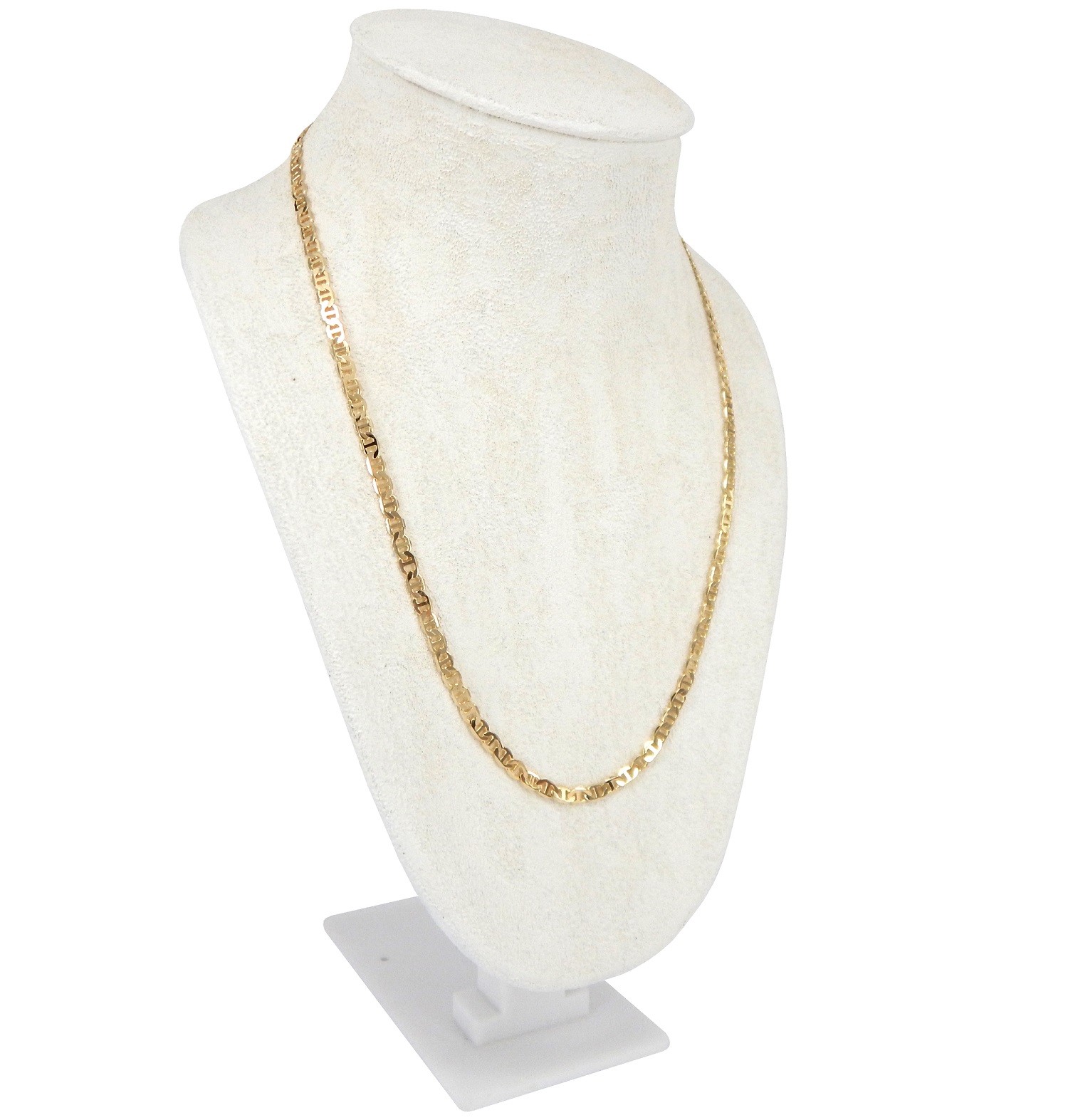 Mariner Anchor link Chain 4mm 20″ 24″ Necklace Bracelet 14k Gold Finish