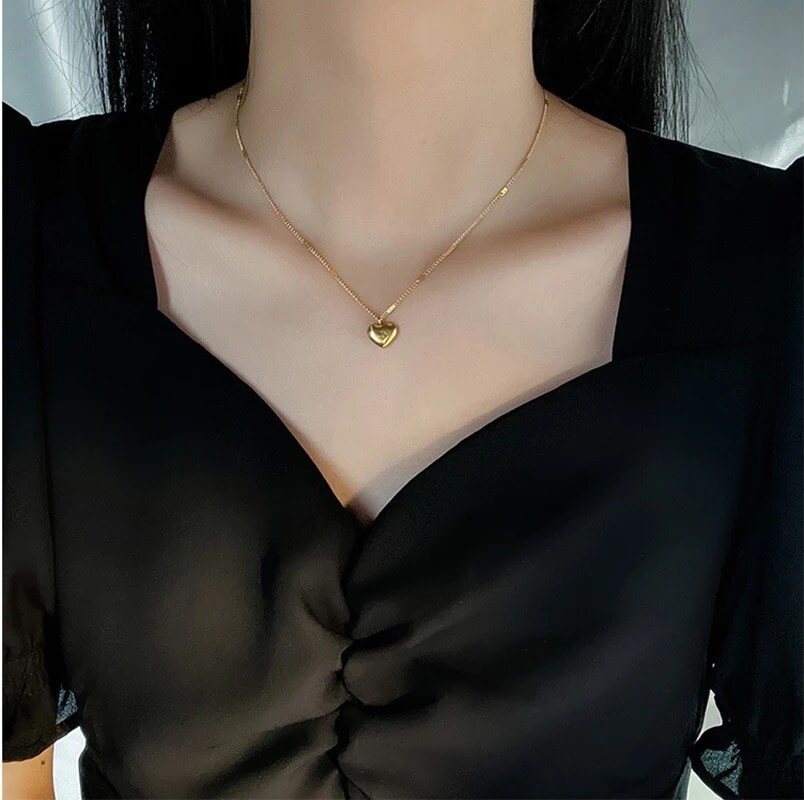 Collares 14K Collar Con Pendiente de Corazon Joyeria Fina Regalos para Mujeres