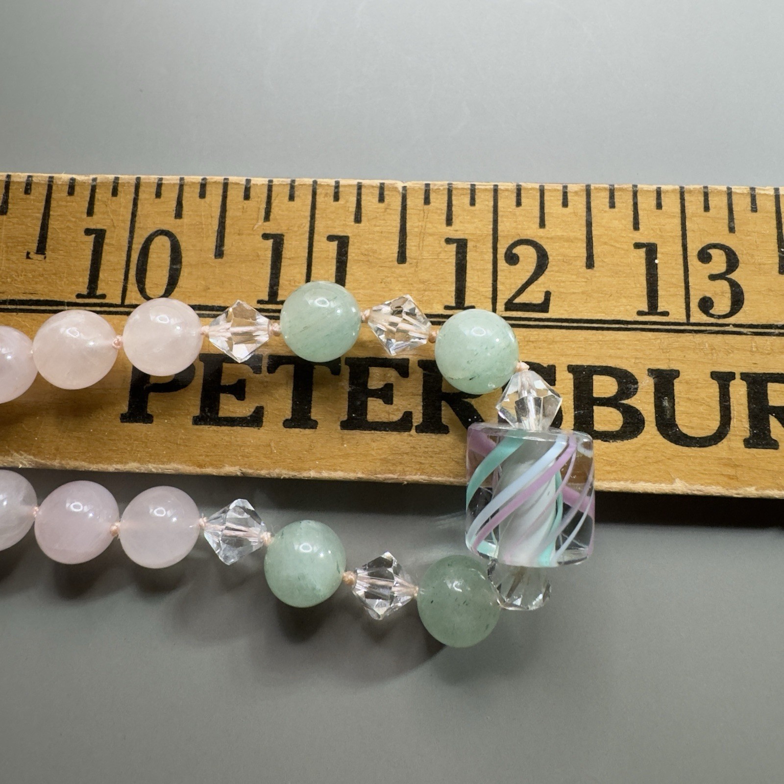 Pink And Green Gemstone Necklace Set, 24in Clasp And 32in Endless Strand