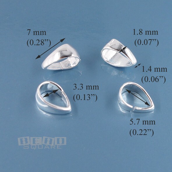 4 Solid Sterling Silver Smooth Simplicity Open Bail Connectors 7mm #33480